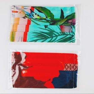 Johnny Was Lot of 2 Face Masks Cotton Sateen O/S